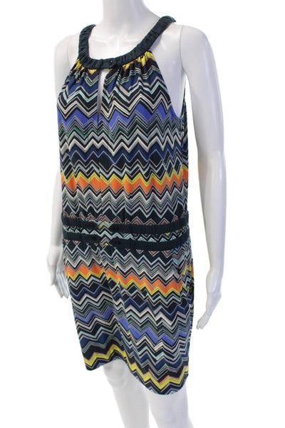 BCBGMAXAZRIA Womens Blouson Tank Dress Black Aztec Size S