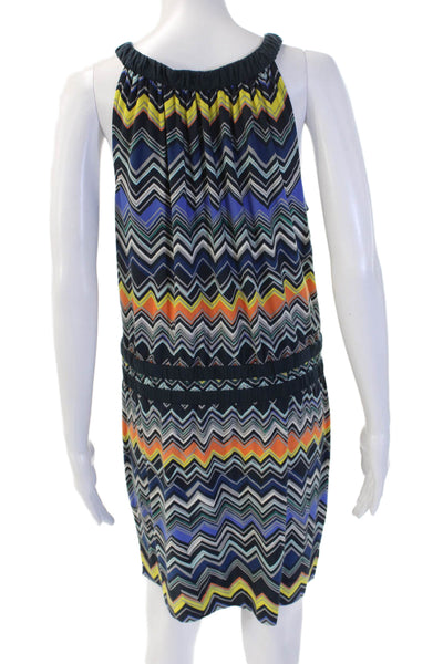 BCBGMAXAZRIA Womens Blouson Tank Dress Black Aztec Size S
