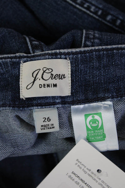 J Crew Womens Dark Blue Cropped Wide Leg Mid Rise Jeans Size 26