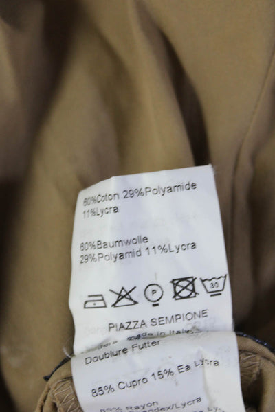Piazza Sempione Womens Cropped Ankle Khaki Pants Beige Cotton Blend Size 40