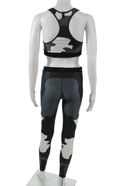 Ultracor Women Ankle Black Camouflage Nylon Blend Army Leggings Size S