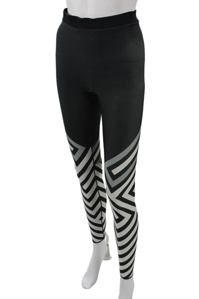 Ultracor Women Ankle Jeggings Black Nylon Blend Geometric Zip Size S