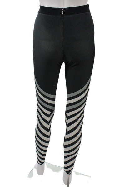 Ultracor Women Ankle Jeggings Black Nylon Blend Geometric Zip Size S