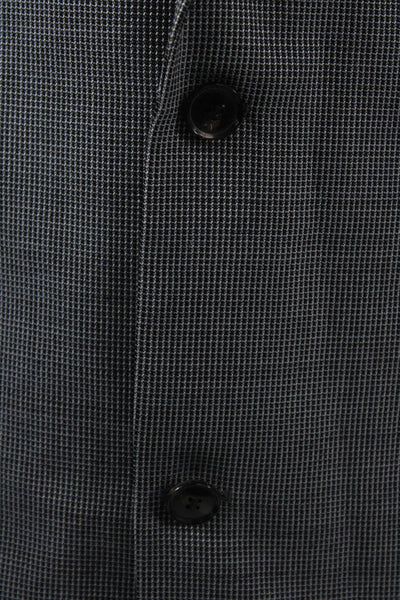 Boss Hugo Boss Mens Gray Checked Virgin Wool Silk Suit Jacket Button Size 44