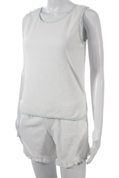 minnow Girls Cotton Blend Tank Top + Shorts Set White Size 13/14