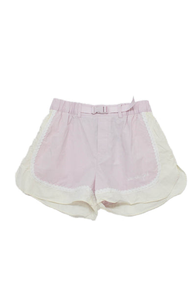 Sea New York X Zara Girls Cotton Scallop Trim Shorts Pink Size 13-14