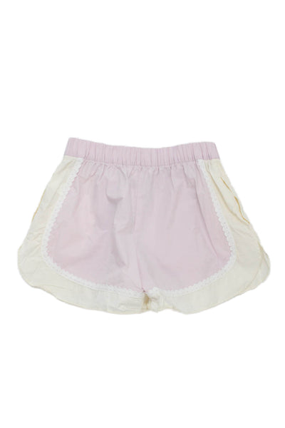 Sea New York X Zara Girls Cotton Scallop Trim Shorts Pink Size 13-14
