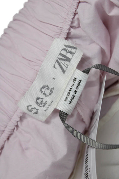Sea New York X Zara Girls Cotton Scallop Trim Shorts Pink Size 13-14