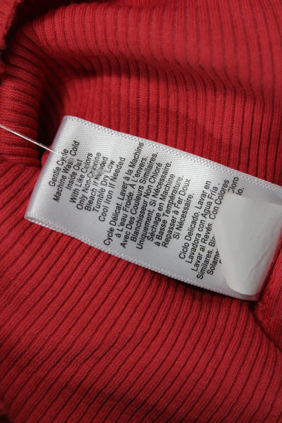 Nation LTD Womens Basic Red Square Neck Short Sleeve T-Shirt Size S