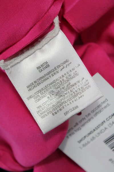 BCBG Max Azria Womens Pink Long Sleeve Round Neck Blouse Size XS