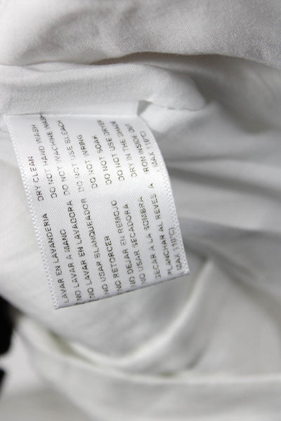 Azulu Women White Tie Waist Linen Rayon Solid Pants Size 10