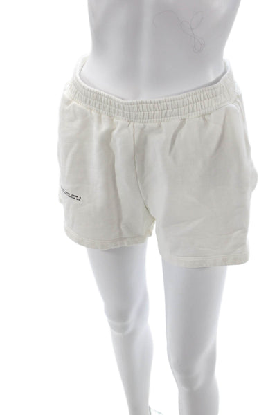 Pangaia Womens Sweat Shorts White 74% Organic Cotton Size M