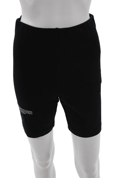 Pangaia Women Biker Shorts Black 92% Organic Cotton 8% Roica Size M