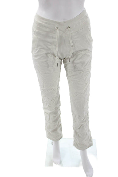 Lululemon Women Jogger Sweatpants White Drawstring Nylon Elastane Size 0