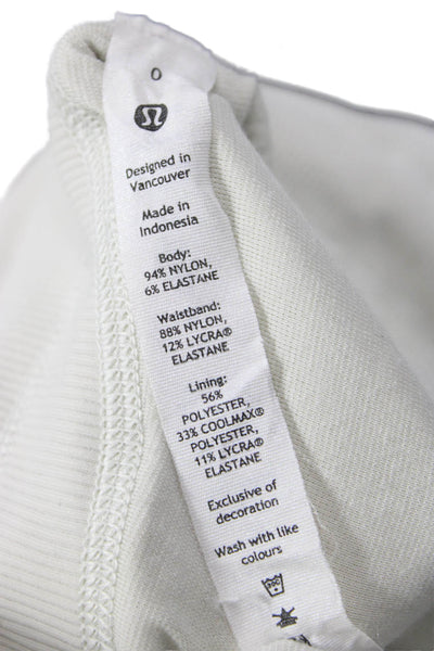Lululemon Women Jogger Sweatpants White Drawstring Nylon Elastane Size 0