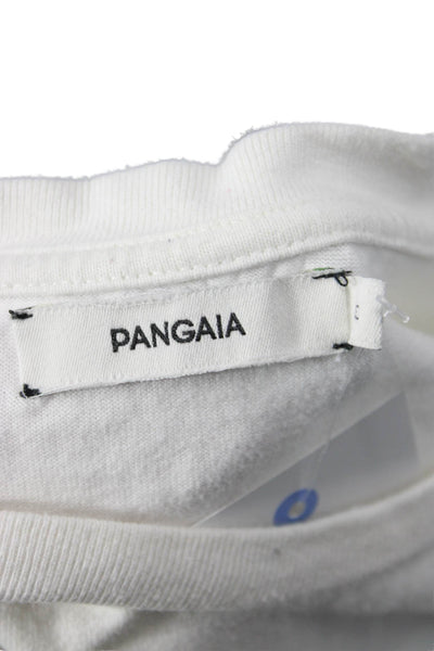 Pangaia Womens Cropped Basic White Cotton Crew Neck Short Sleeve T-Shirt Size M