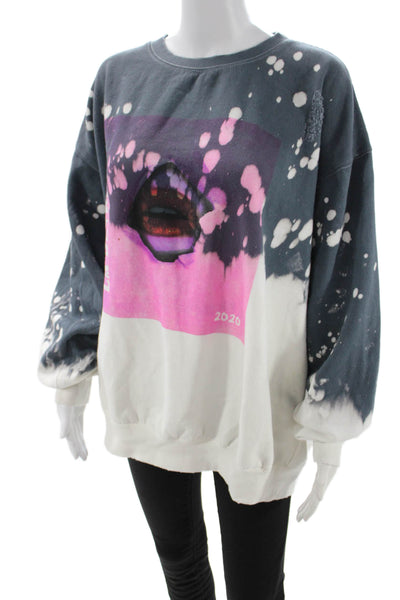 La Detresse Womens Pullover Sweatshirt Dark Gray Graphic Art Size L