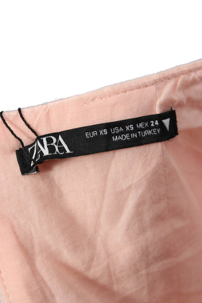 Zara Women Pink Cotton Tank Top Sleeveless Size XS
