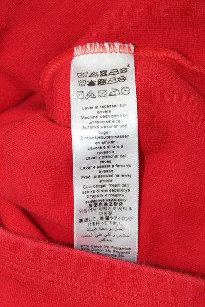 Petit Bateau Girls Cotton Long Sleeve Snap Closure Blouse Top Red Size 6
