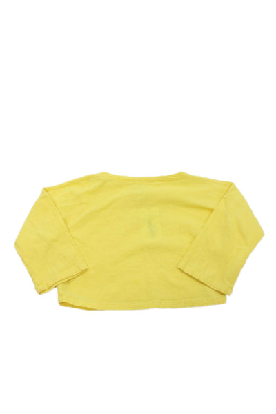 Suzie Kondi Girls Cotton Long Sleeve Round Neck Blouse Yellow Size 4