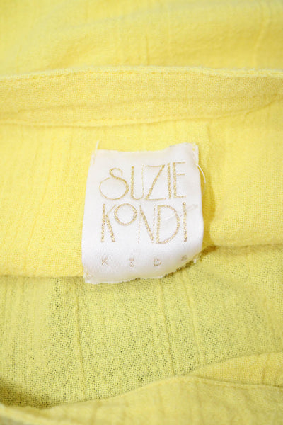 Suzie Kondi Girls Cotton Long Sleeve Round Neck Blouse Yellow Size 4