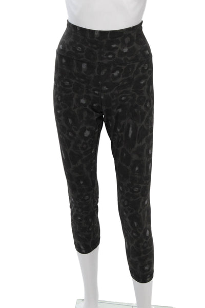 Lululemon Women Ankle Cropped Black Leopard Print Leggings Size 14