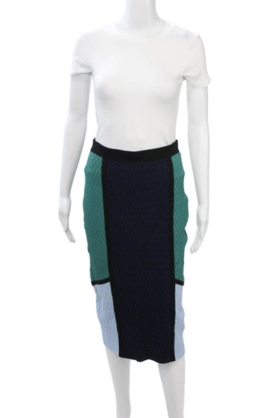 Jonathan Simkhai Women Straight Pencil Midi Dark Blue Skirt Size L