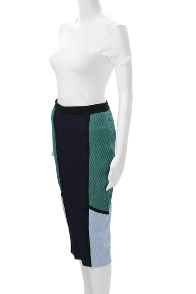 Jonathan Simkhai Women Straight Pencil Midi Dark Blue Skirt Size L