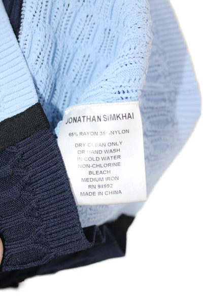 Jonathan Simkhai Women Straight Pencil Midi Dark Blue Skirt Size L