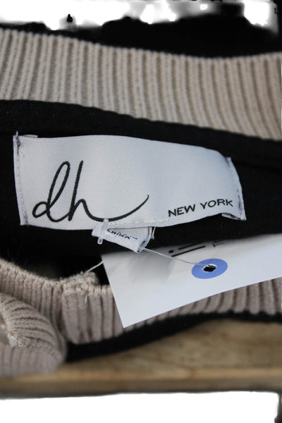 DH New York Womens Cardigan Black Button Long Sleeve Round Neck Size L
