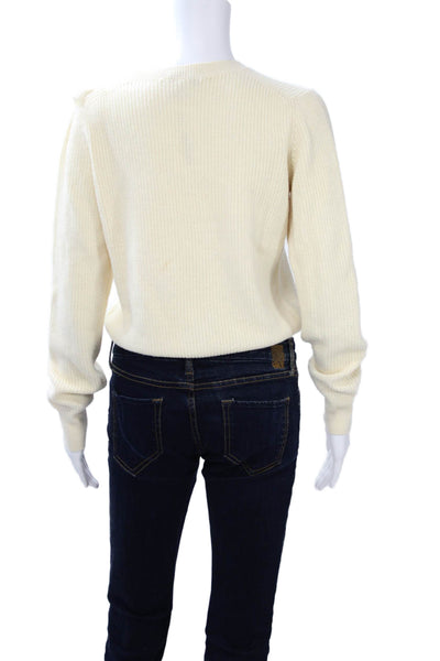 Joie Women Beige Wool Blend Crewneck Pullover Sweater Long Sleeve Size S