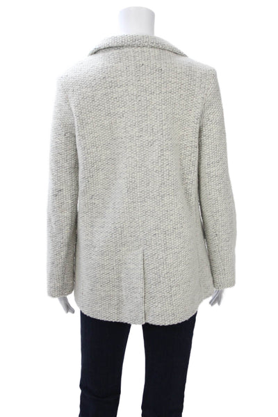 Joie Women Pea Coat Gray Collared Button Wool Polyester Size XS
