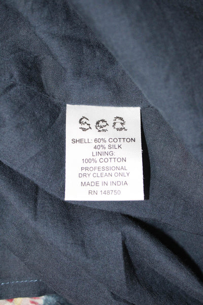 Sea New York Women Shift Shirt Dress Dark Blue Short Sleeve Size XS