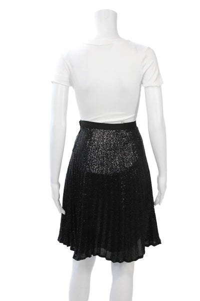 Joie Women Pleated Black Knee Length Skirt 100% Polyester Size 4