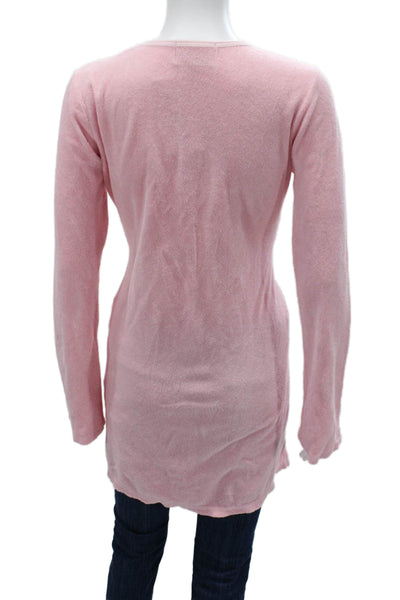 Juicy Couture Womens Tops Long Sleeve V-Neck Pink Cotton Blend Size L