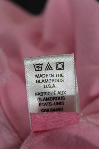 Juicy Couture Womens Tops Long Sleeve V-Neck Pink Cotton Blend Size L