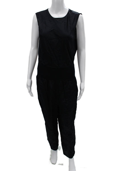 Theory Womens Jumpsuit Sleeveless Round Neck Black Size L