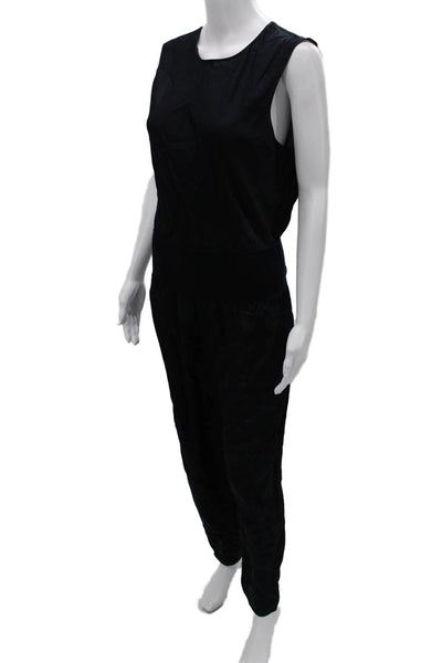 Theory Womens Jumpsuit Sleeveless Round Neck Black Size L