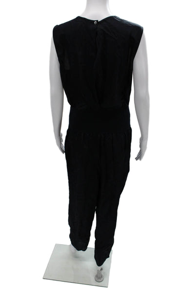 Theory Womens Jumpsuit Sleeveless Round Neck Black Size L