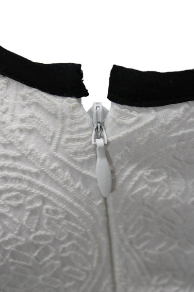 Nanette Lepore Womens Fit and Flare Mini Dress White V Neck Lace Up Size 2