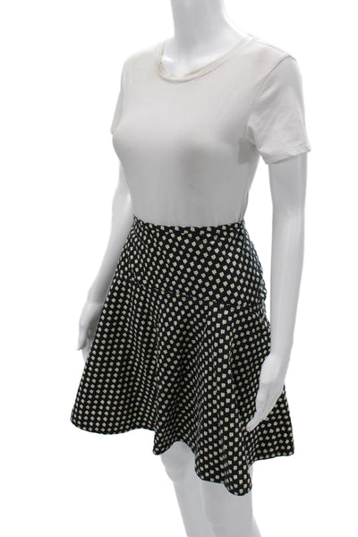 Marc Jacobs Women A-Line Skater Floral Black Acetate Skirt Size 4