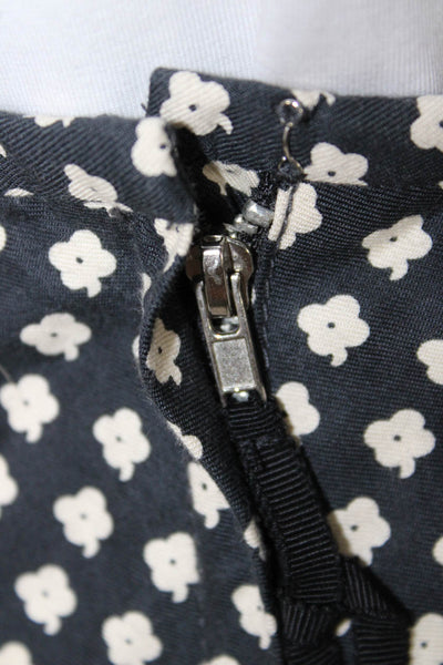Marc Jacobs Women A-Line Skater Floral Black Acetate Skirt Size 4