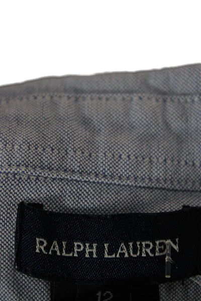 Ralph Lauren Boys Long Sleeves Button Down Shirt Blue Size 12