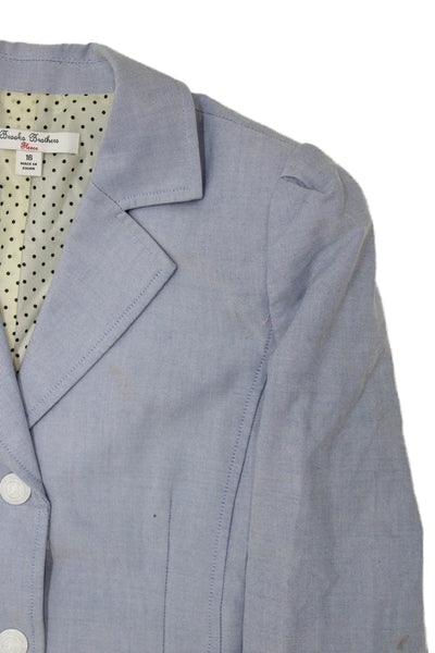 Brooks Brothers Boys Long Sleeves Lined Two Button Jacket Blue Size 16