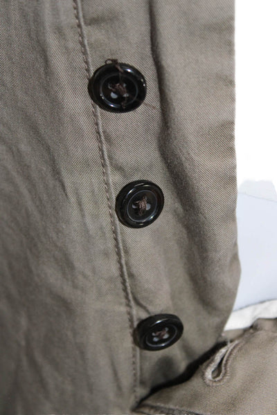 Club Monaco Mens Chino Shorts Brown Cotton Button Closure Size 32
