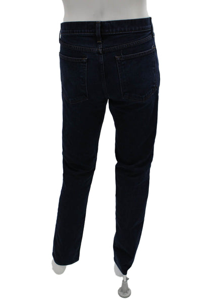 J Brand Mens Skinny Straight Jeans Dark Blue Button Size 36