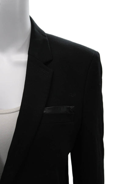 The Kooples Womens Black Collared Blazer Button Long Sleeve Size 40