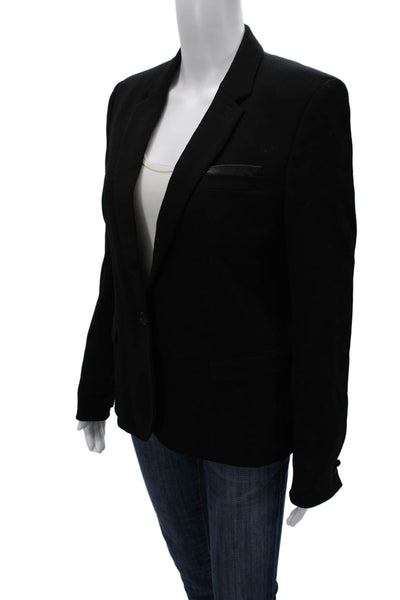 The Kooples Womens Black Collared Blazer Button Long Sleeve Size 40