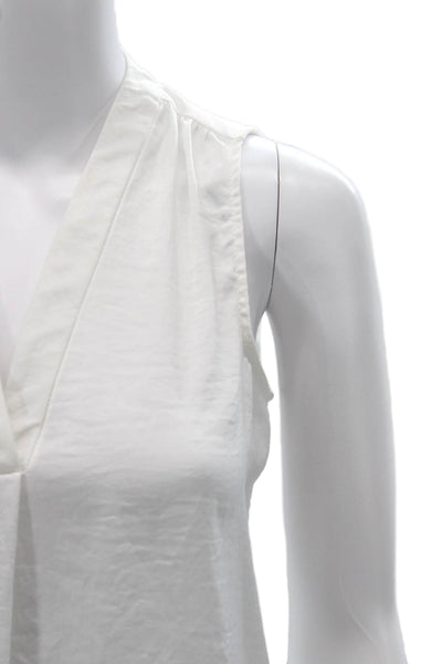 Vince Camuto Womens White V Neck Sleeveless Basic Blouse Petite Size 2XS