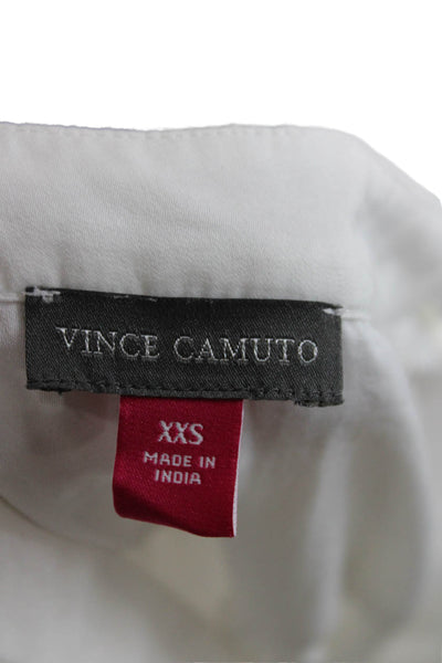 Vince Camuto Womens White V Neck Sleeveless Basic Blouse Petite Size 2XS
